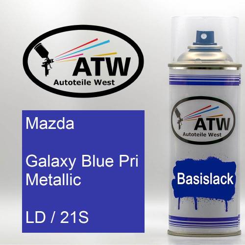 Mazda, Galaxy Blue Pri Metallic, LD / 21S: 400ml Sprühdose, von ATW Autoteile West.